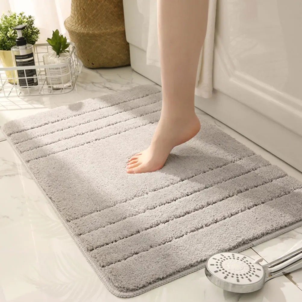

Non slip Bath Mat Thick Polyester Water Absorption Pad Home Decor Bathroom Accessories Anti skid Floor Mat Warm Comfortable Wear