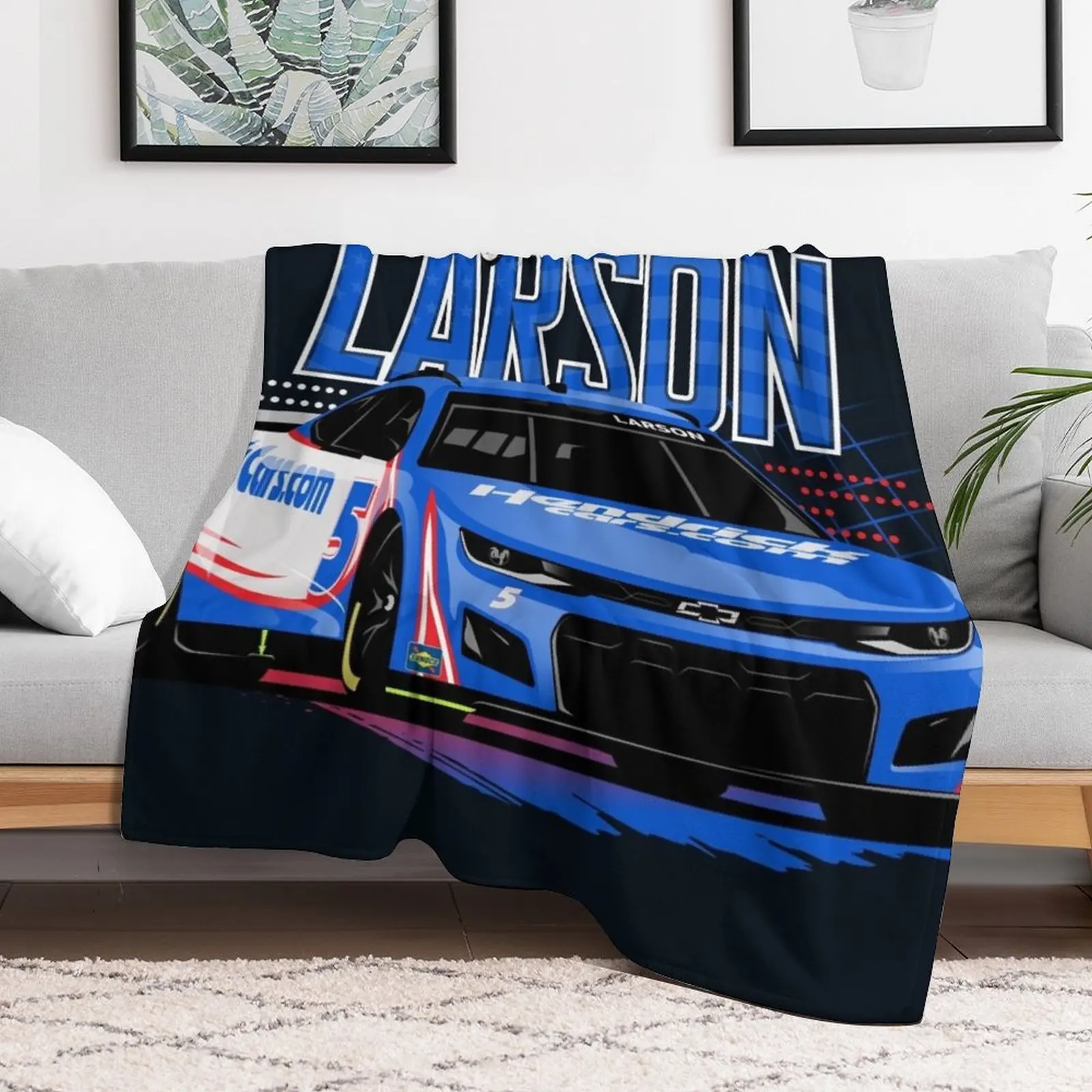 Kyle Larson 2022 Nascar Throw Blanket Thermals For Travel Decorative Throw Thins Blankets