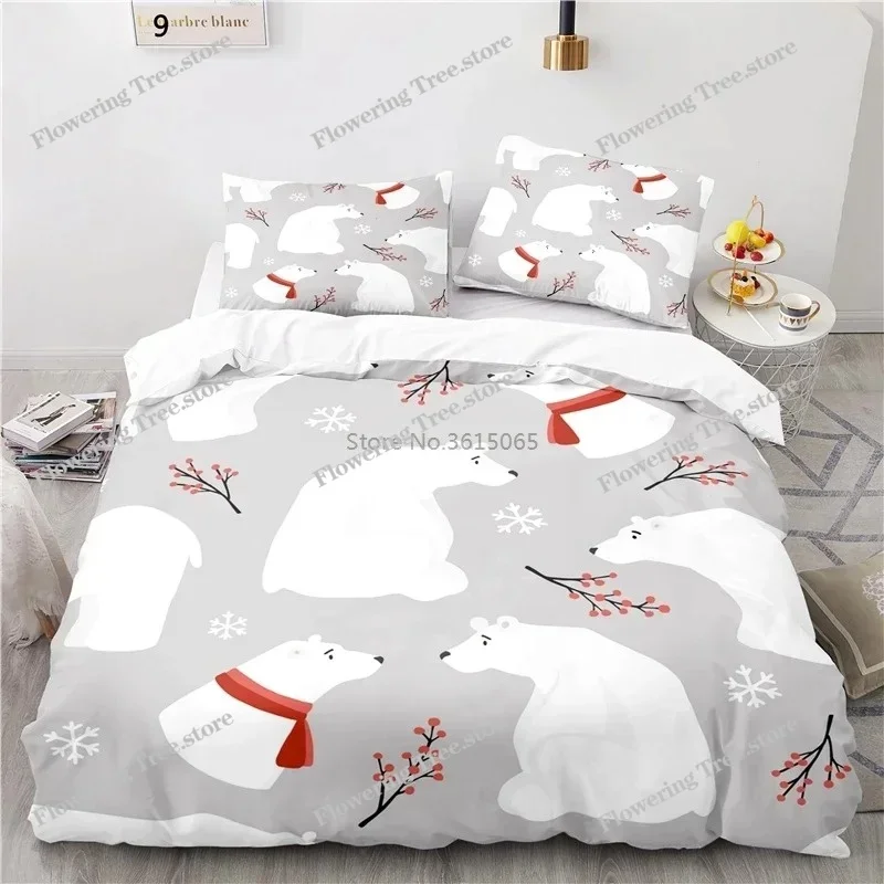 

Home Textile Cartoon Nordic Forest Animals Printed Bedding Set Duvet Cover Set with Pillowcase Twin Full Queen King Bedclothes