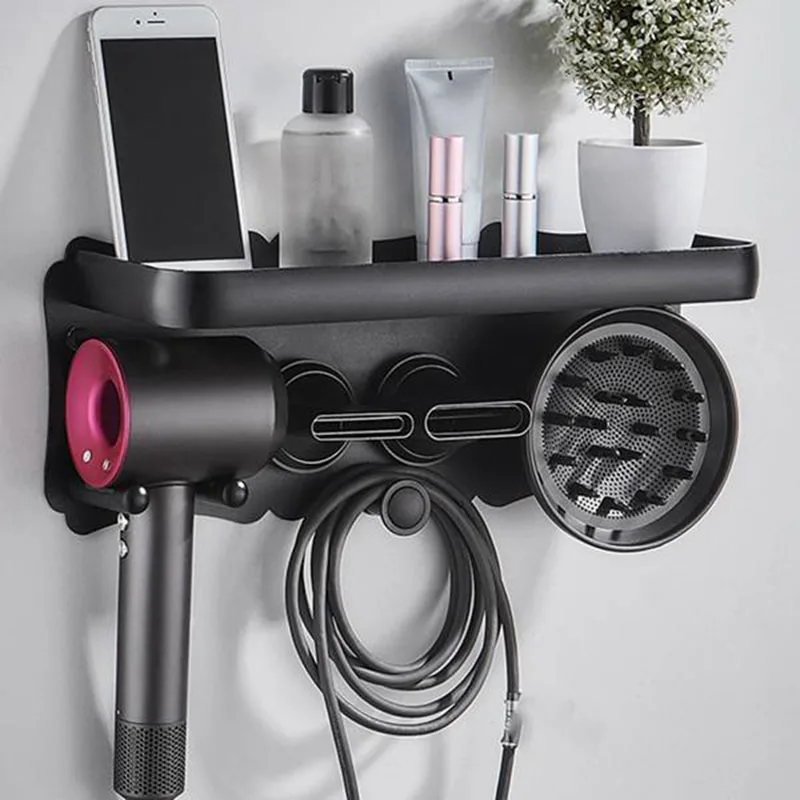 

Wall-Mounted Hair Dryer Holder For Dyson Bathroom Shelves, No Drilling Required, Magnetic Hair Dryer Holder, Bathroom Organizer