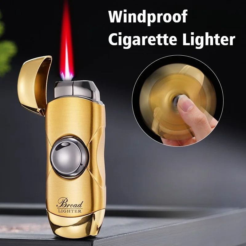 

2025 Fidget Spinner Lighter for Smokes Inflatable Cigar Igniter Windproof Red Flame Toy Cigarette Lighters & Smoking Accessories