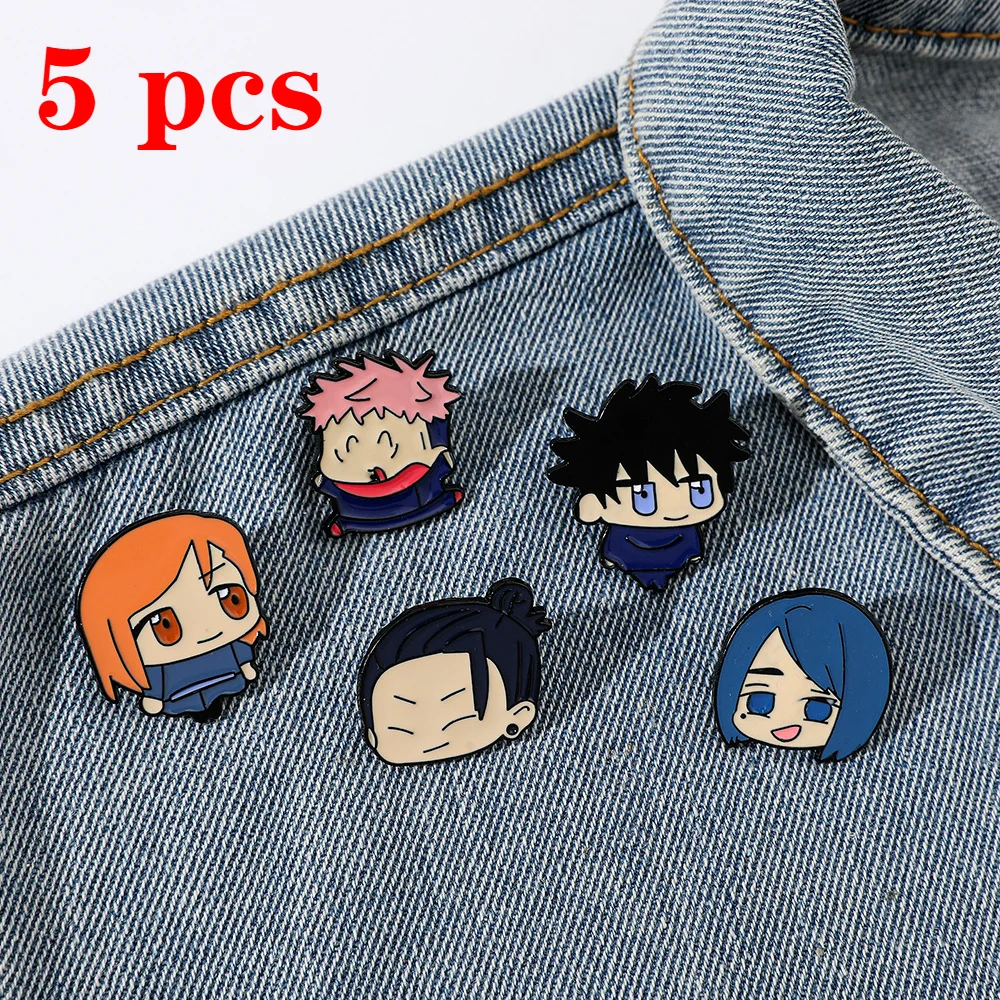 Jujutsu Kaisen Anime Enamel Badge Cartoon Figure Itadori Yuji Satoru Gojo Brooch for Backpack Clothing Lapel Pins Accessories