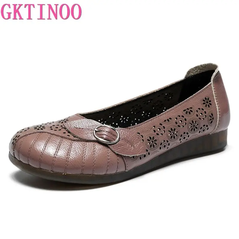 GKTINOO scarpe estive in vera pelle donna mocassini cavi donna ballerine ballerine autunno scarpe basse con suola morbida sandali donna