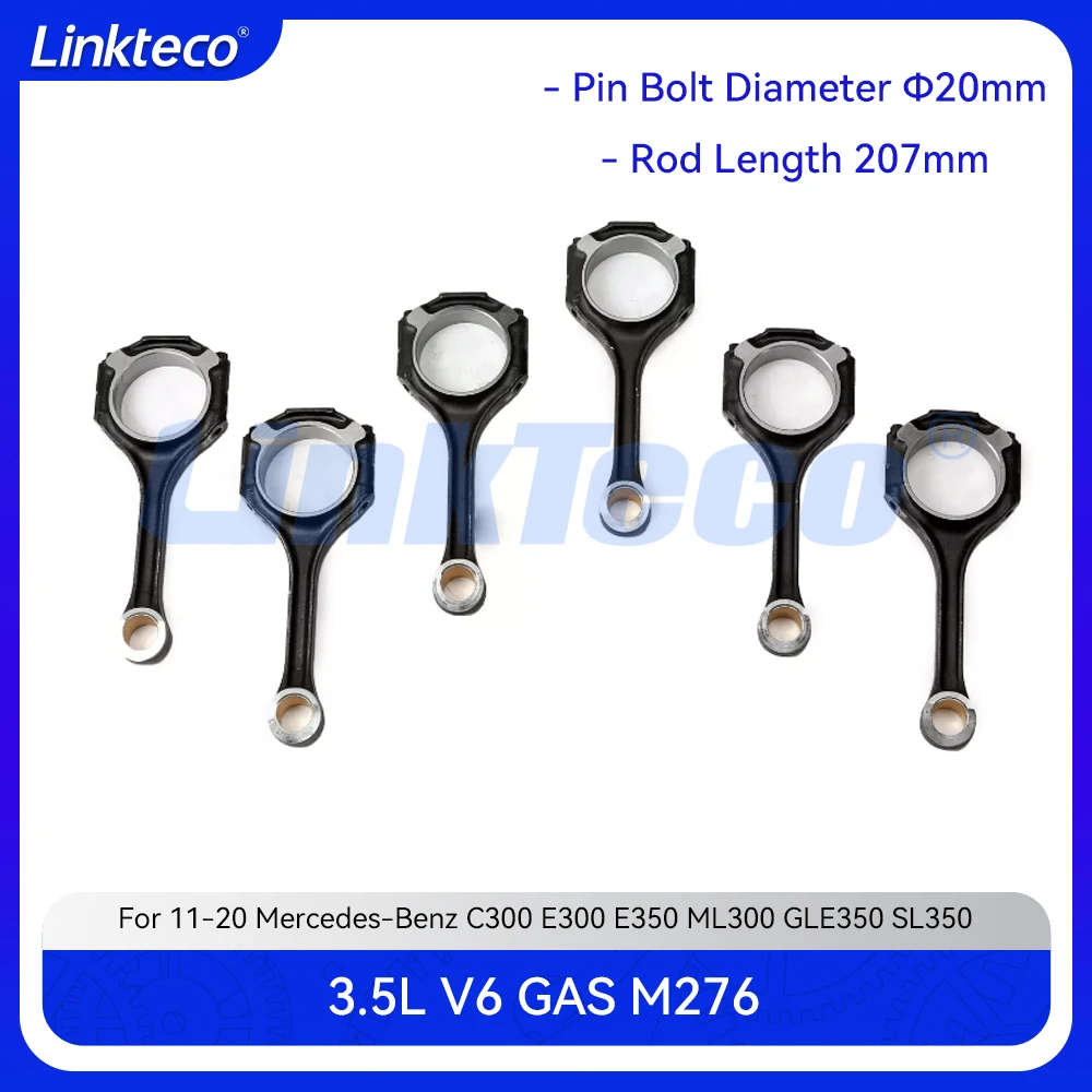 Engine 6x Con Rod Connecting Rod Φ20mm Fit 3.5 T L V6 GAS M276 For 11-20 3.5L MERCEDES-BENZ V212 X218 X166 C218 W222 2760300220