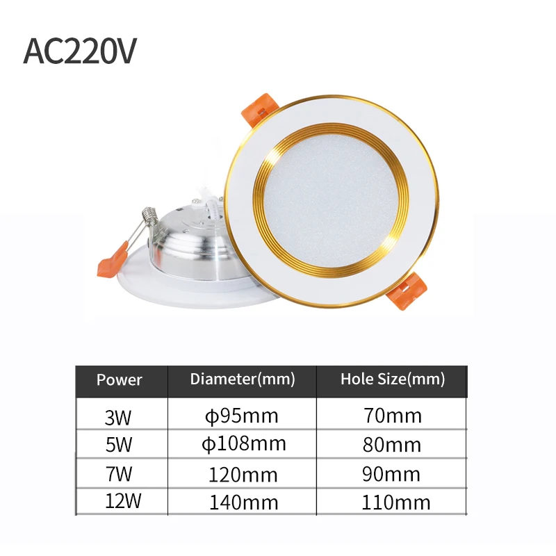 2.5Inch3WStraw Hat Downlight Living Room Dining Room Opening75cm Variable Light With Three ColorsLEDBarrel Lamp