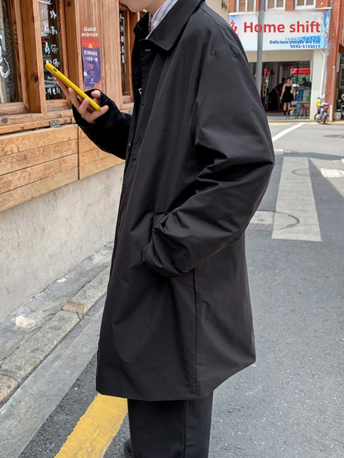 Heren Lente Herfst Dunne Jaet 2024 Nieuwe Faion Veelzijdige Halflange Windjack Hong Kong Sle Japanse Sle Jaet