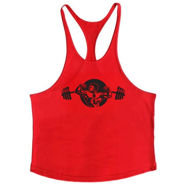 Tanque de musculação masculino, camisa de ginástica de algodão de secagem rápida com costas em Y, colete sem mangas respirável, equipamento de treino de fitness durável