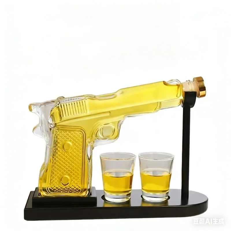 Sandhawk Glass Pistol Decanter Whiskey Vodka Dispenser Craft Bottle Cover for Home Bar view 6