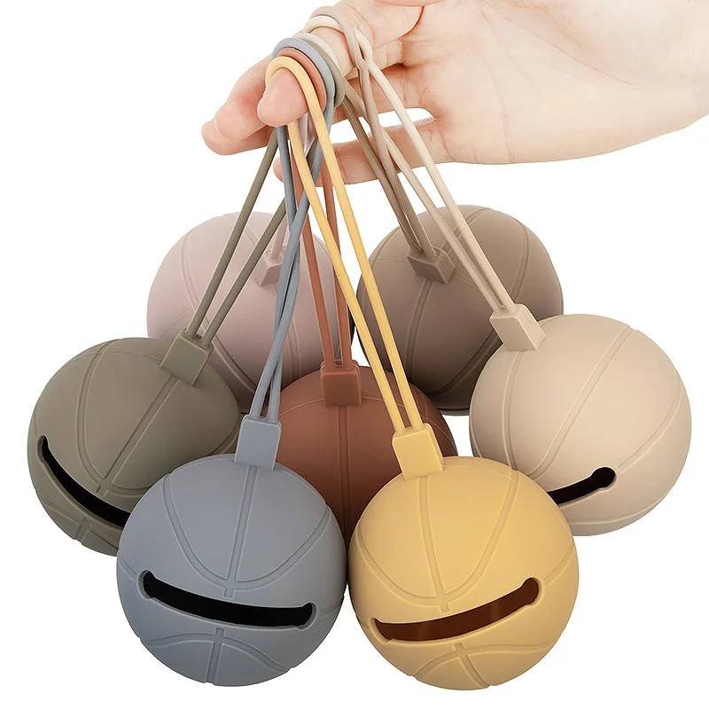 

1PC Food Safe Approve Silicone Nipple For Newborns Personalized Kids Pacifier Holder Portable Basketball Shape Nipple Case