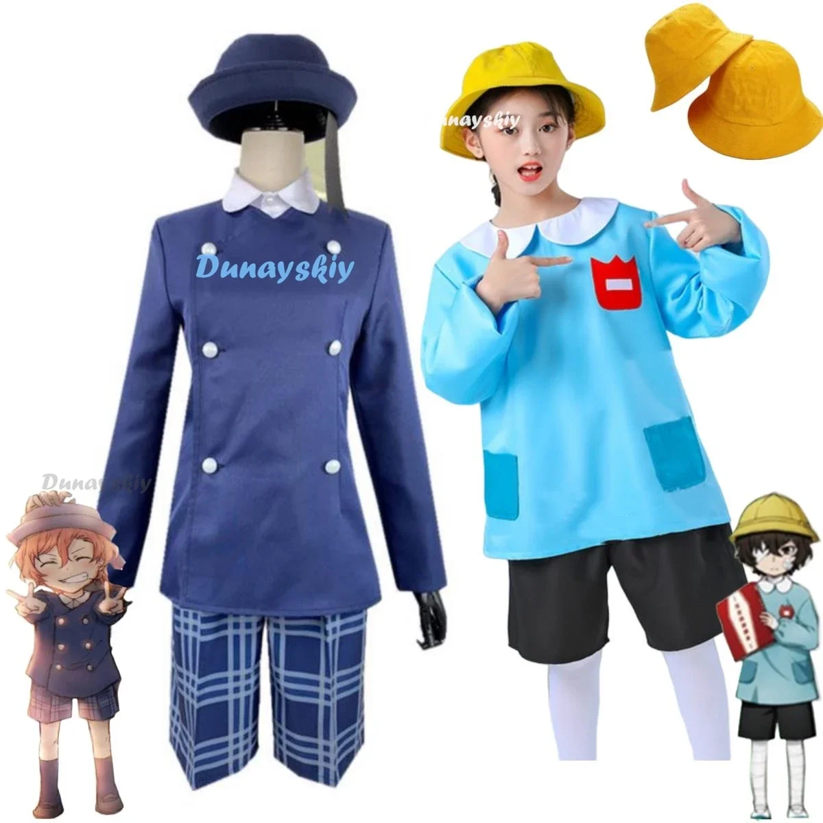 

CosplayAnime Dazai Osamu Nakahara Chuuya Cosplay Costume Kindergarten School Uniforms Man Woman Kawaii Campus Suit