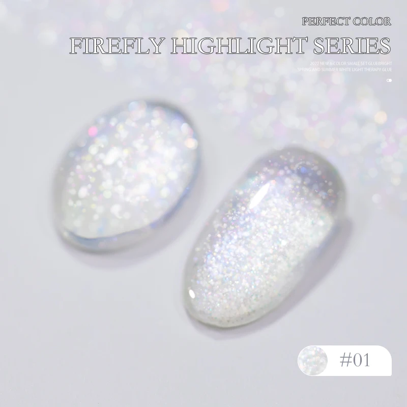 PERFECT COLOR Firefly Highlight Serie 6 Farben, 12 ml Funkelnder Diamanten- und Glitzer-Gel-Nagellack – Detail 8