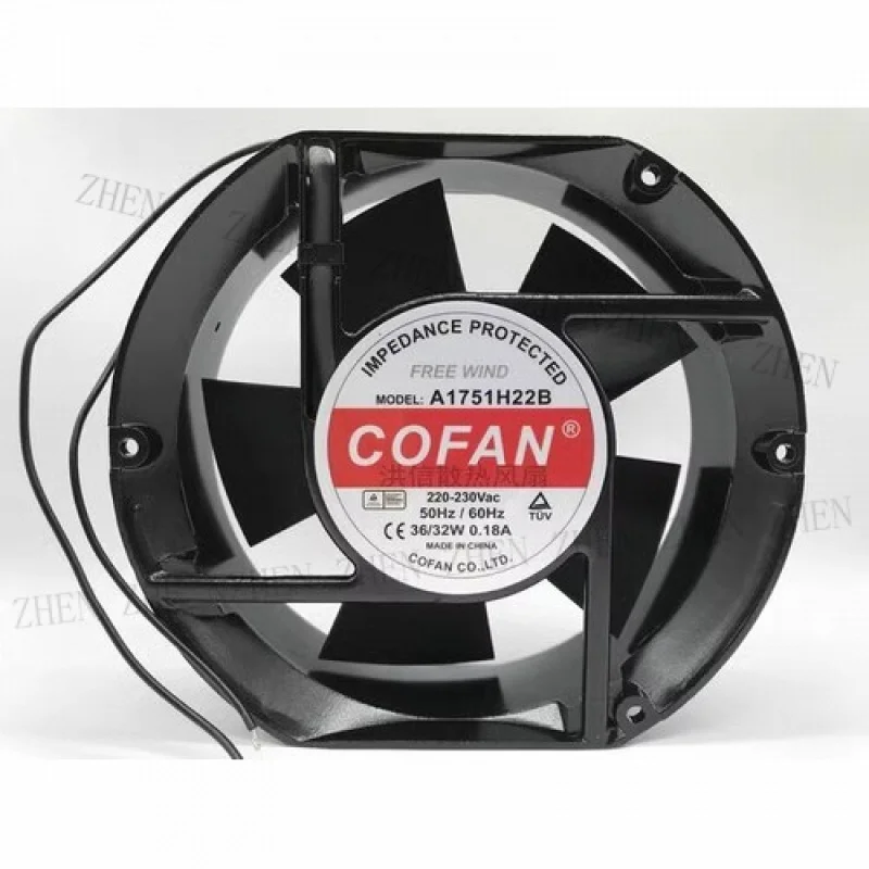 

Y FOR COFAN A1751H22B 220-230VAC 36/32W 0.18A 17CM Cooling Fan