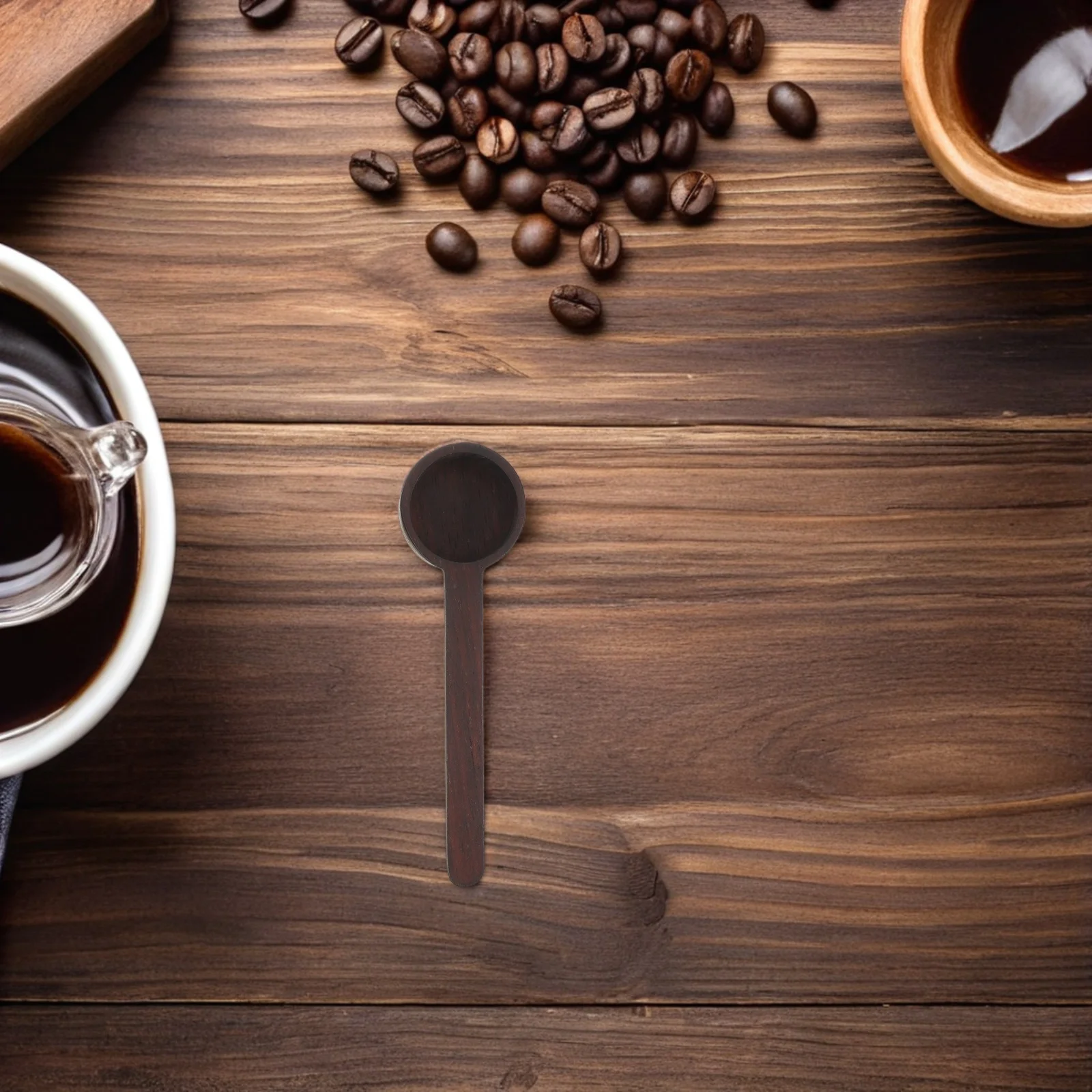 

2Pcs Handcrafted Wood Coffee Scoop 10G Measuring Spoon Solid for Ground Coffee Tea Seasoning Kitchen Use Seasoning Spoon