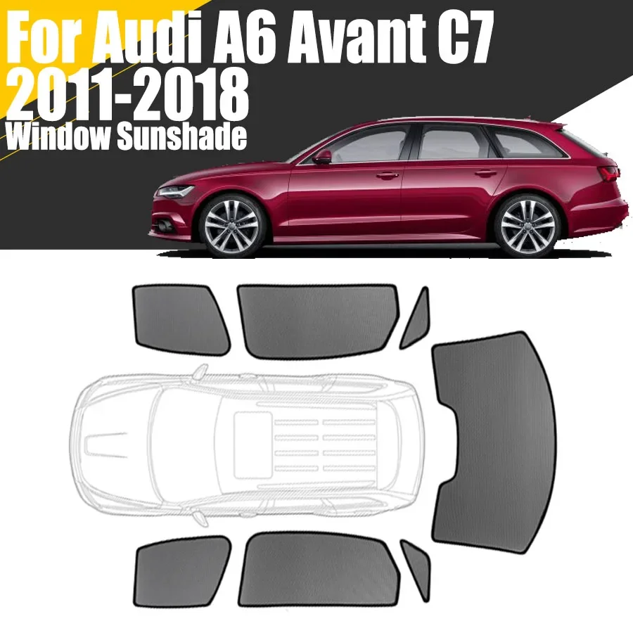 Custom Magnetic Car Window Sunshade For Audi A6 Avant C7 2011-2018 Allroad Wagon Curtain Mesh Front Windshield Frame Curtain