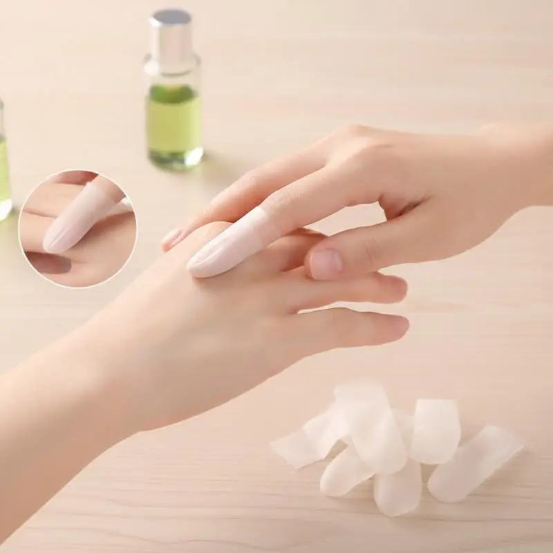 Disposable Dustless Latex Finger Cots 50 Pcs Transparent Frosted Anti-slip Protective Covers for Jewelry Making Nail Art DIY