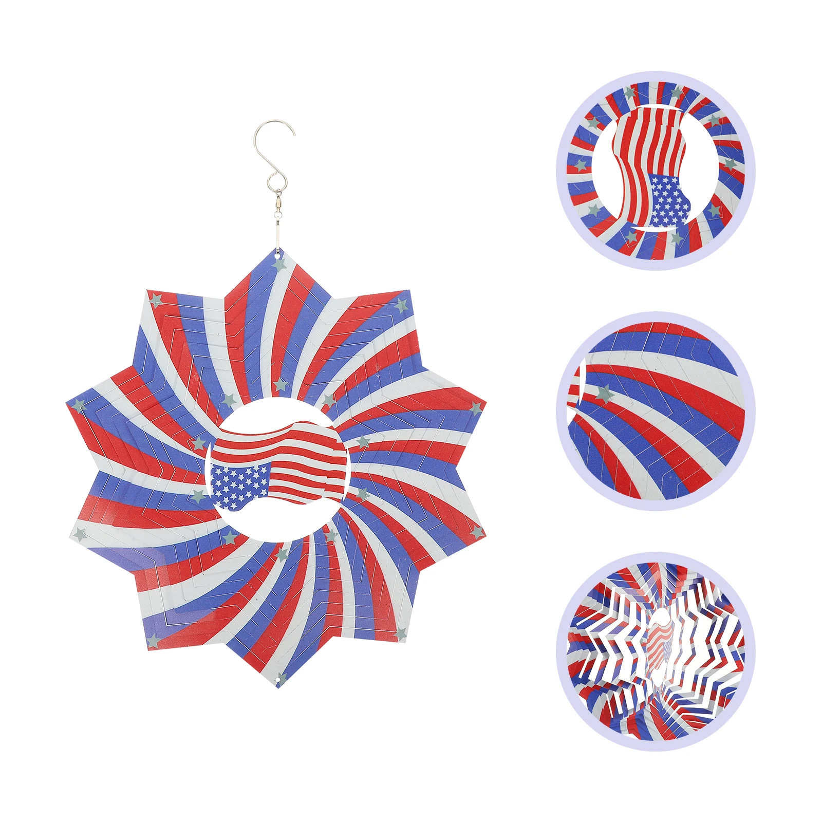 

American Flag Wind Chime Spinners for Garden Decoration Patriotic Chimes Outdoor