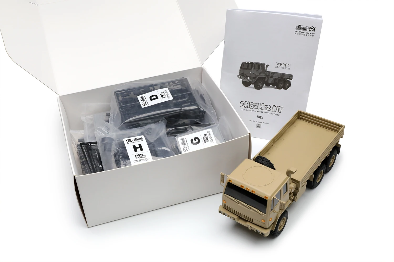 Orlando Hunter Model 2022 Military Amy Truck 6X6  Climbing Car Oh1:32 M02  Rc Assembled Kit