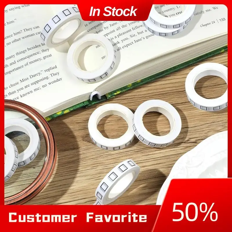 AT03 Top 10 Rolls Checkbox Washi Tapes 8MM Thin Decorative Masking Tape Self Adhesive Craft Tape For Home School Office