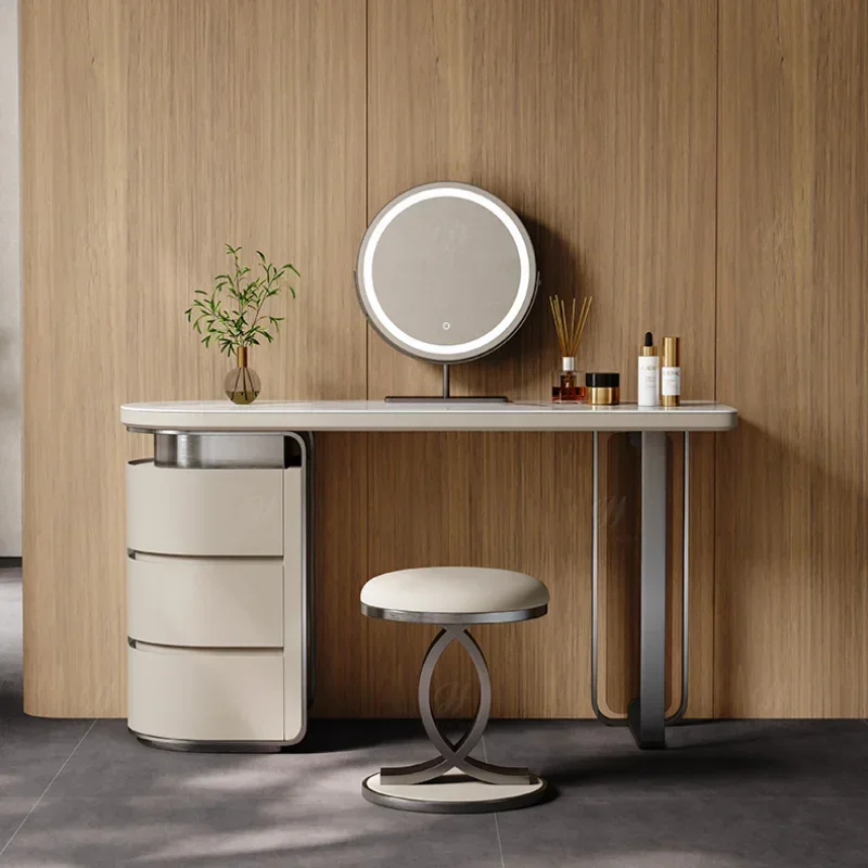 

Скандинавский зеркальный туалетный столик для спальни, современный шкаф для макияжа для девочек, наборы туалетных столиков, легкий туалетный столик Escritorio, итальянская мебель