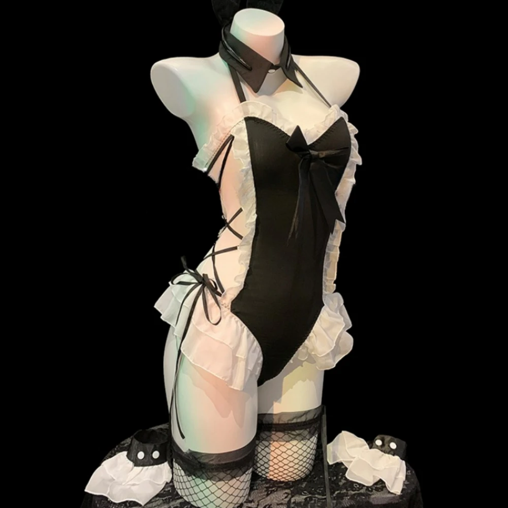 

Лолита аниме Kawaii униформа горничной косплей женское сексуальное женское белье порно с открытой спиной Babydoll экзотические пижамы боди костюм для ролевых игр