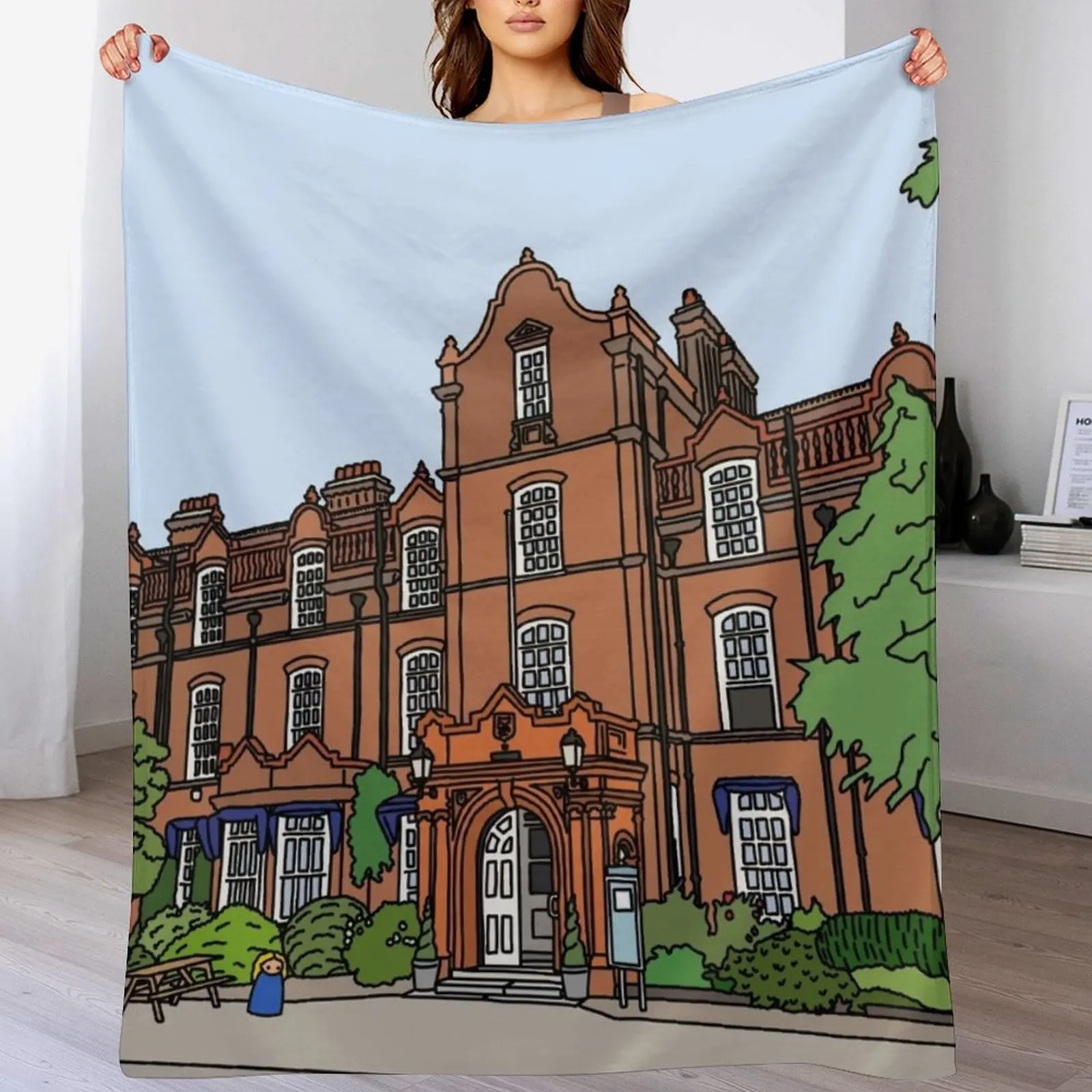 

Hughes Hall College - Strugletown || Cambridge struggles Throw Blanket Sofa Throw Hairys Blankets