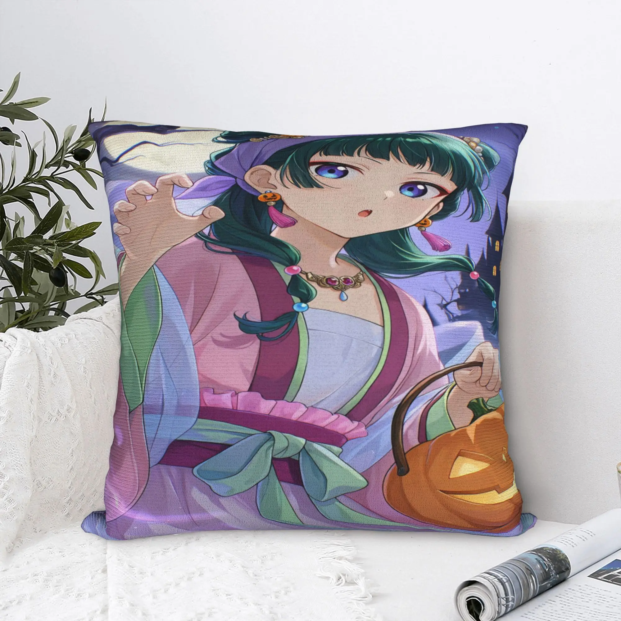 The Apothecary D-Diaries Maomao Pillowcases Halloween Cute Funny Pillow Case For Living Room Sofa Design Pillow Cover