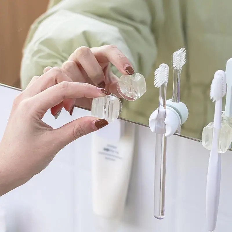 Toothbrush Holders Multi-function Hook Toothbrush Holder Waterproof Plug Holder Toothpaste Holder Single Toothbrush Hook