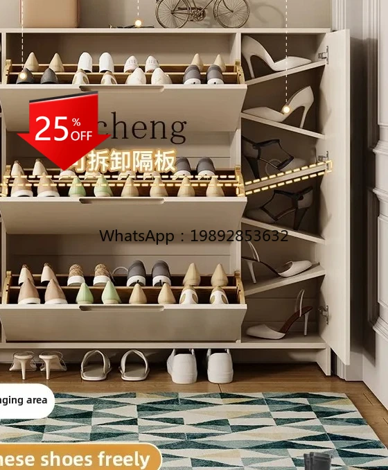 

ZZ ultra-thin tipping bucket shoe cabinet home door shoe rack home accessories
