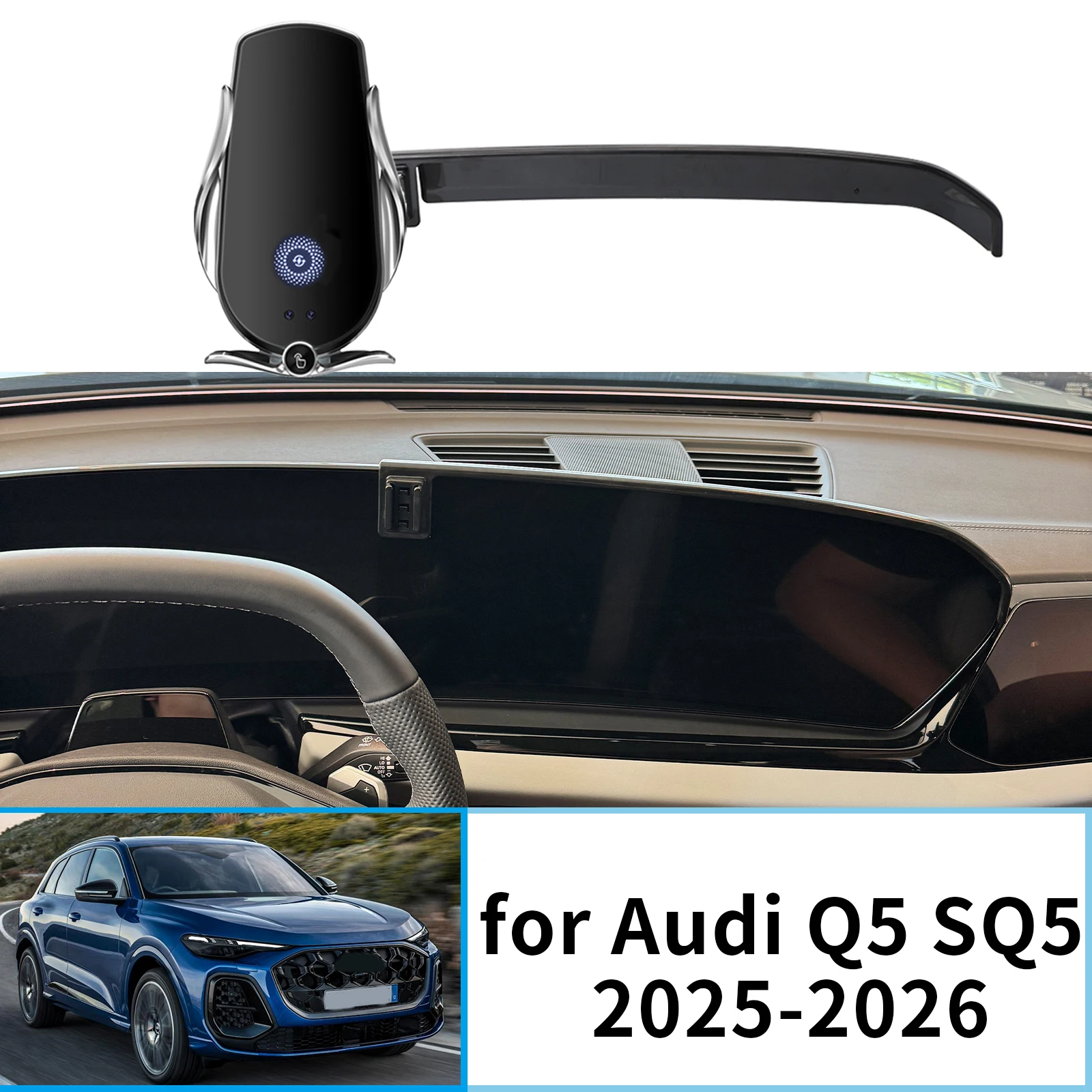 

Accessories Car Mobile Phone Holder for Audi Q5 SQ5 Sedan 2025 2026 Sportback Electric GPS Bracket Navigation Stand Auto