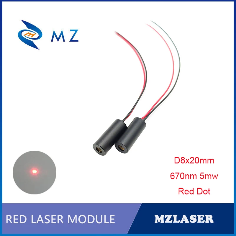 

High Stability D8mm 670nm 5mw Glass Lens Red Dot Industrial Positioning Laser Diode Module