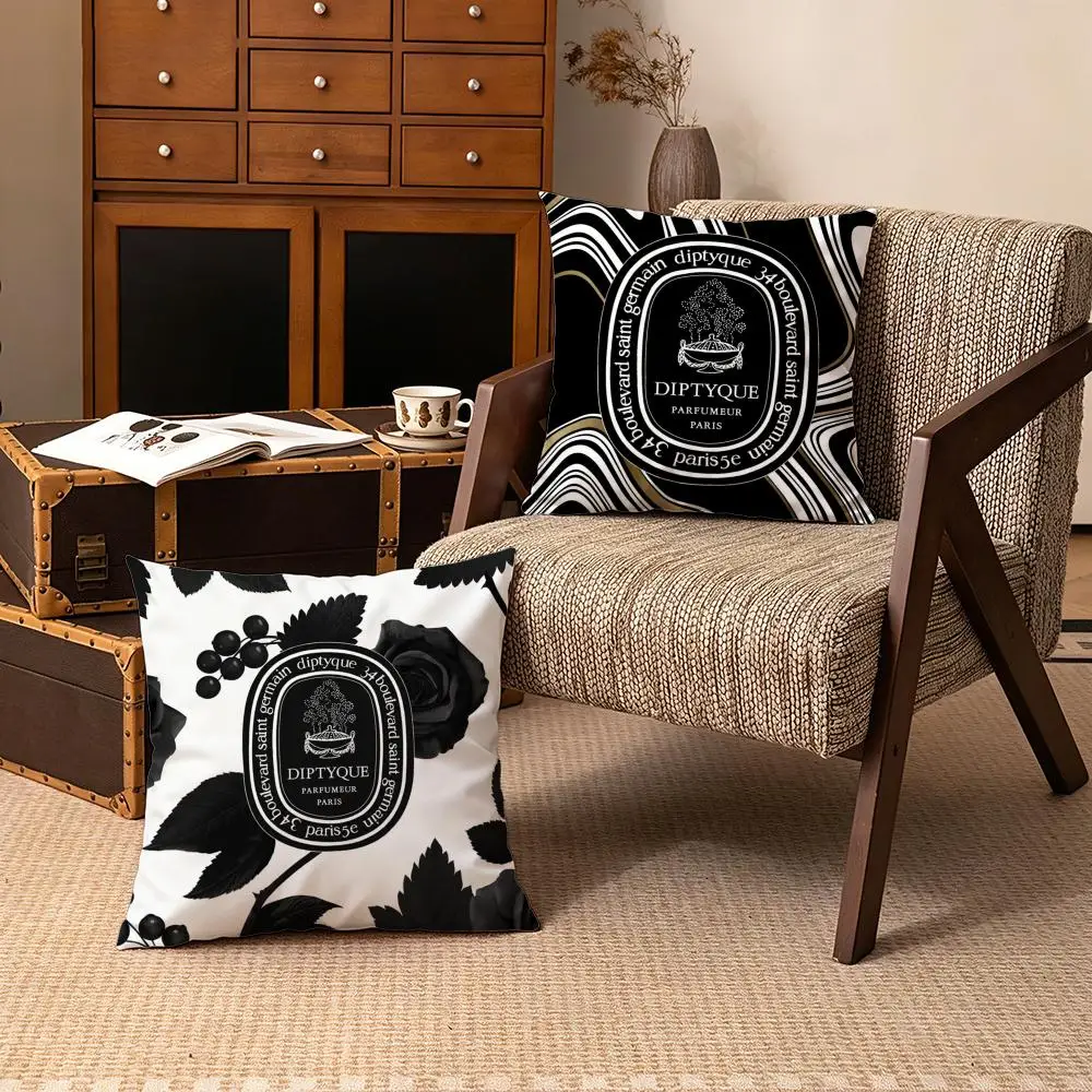 Perfume-Diptyques Cushion Cover Soft Velvet Cushion Cover Set 4Pcs 50x50 45x45 Zipper Pillowcase for Home Decor view 3