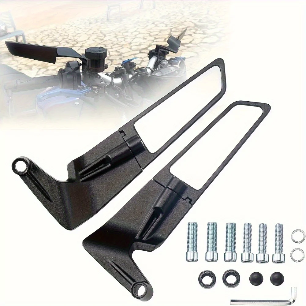 Universal anti-vibration motorcycle mirror - Adjustable rotating M8 M10 cable for Harley Honda Yamaha
