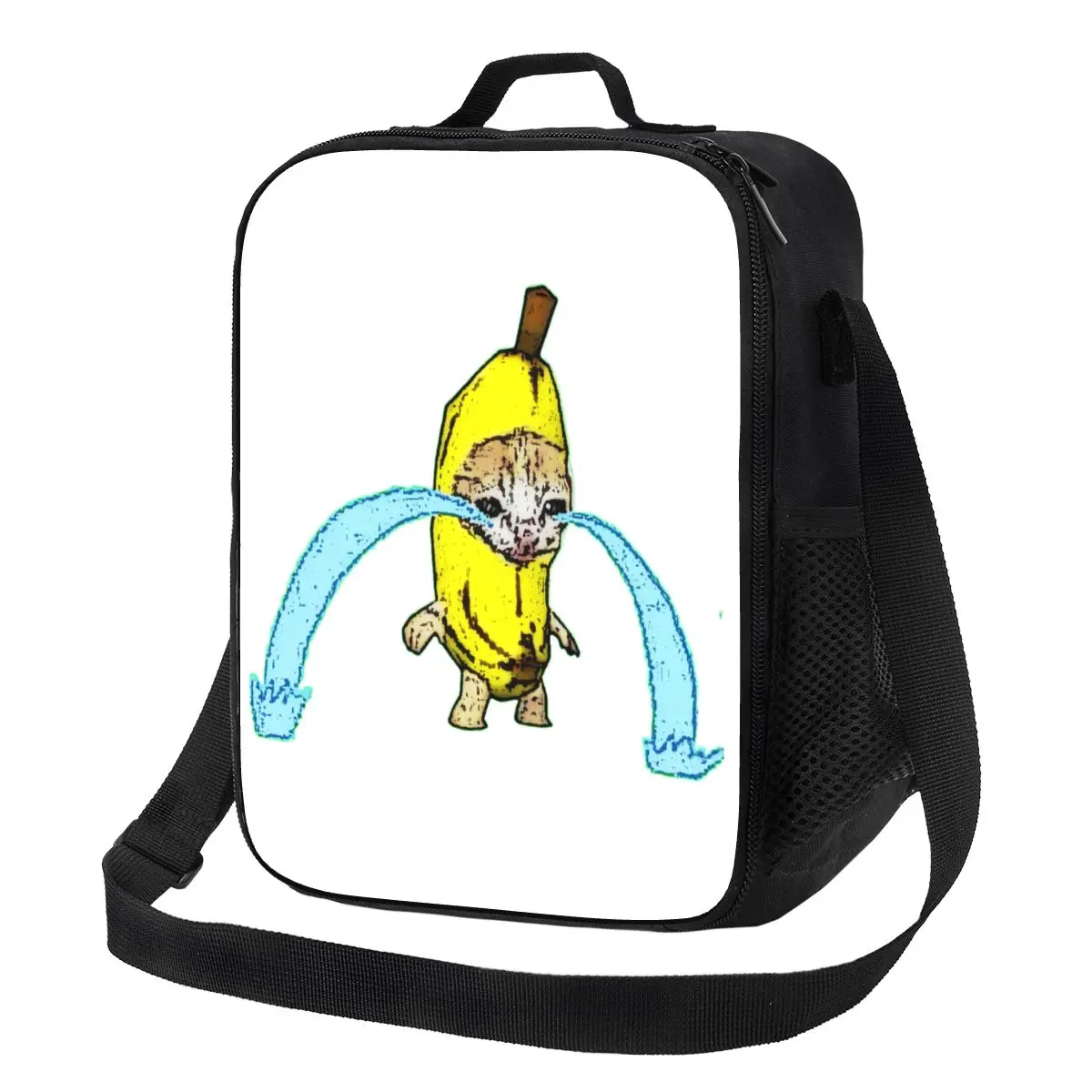 

Banana Cat Happy Cat,crynig Cat Insulated Lunch Bag for Women Picnic Storage Food Boxes Portable Container Cooler Lunch Box Tote