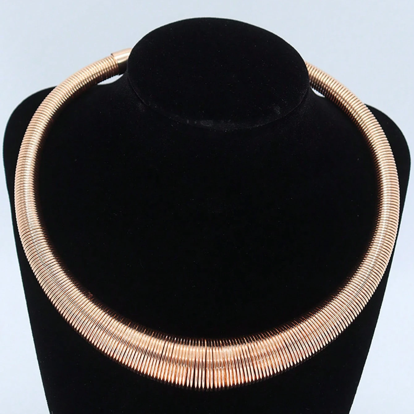 Gold Color Punk Thick Springs Torque Choker Necklace for Women 2023 Fashion Hyperbole Jewelry