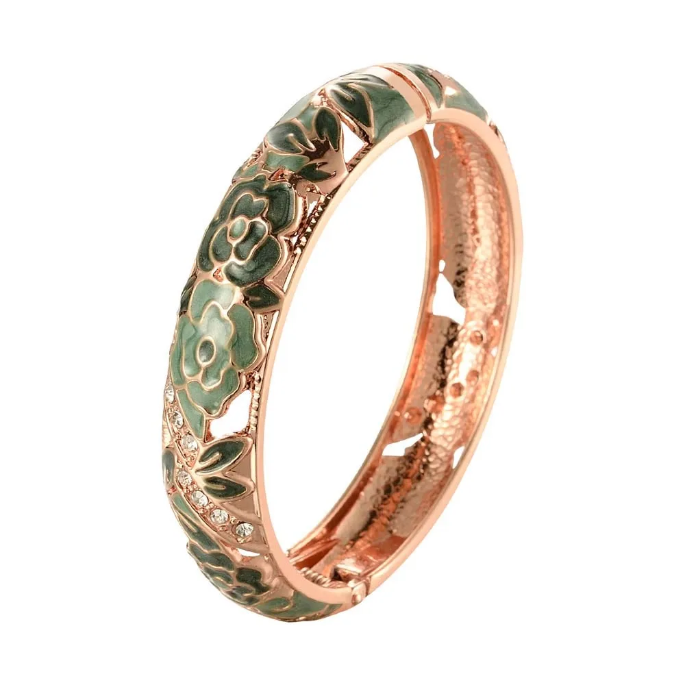 Traditional Vintage Cloisonne Bangle Hanfu Accessories Chinese Style Filigree Enamel Bangle Pattern Openable