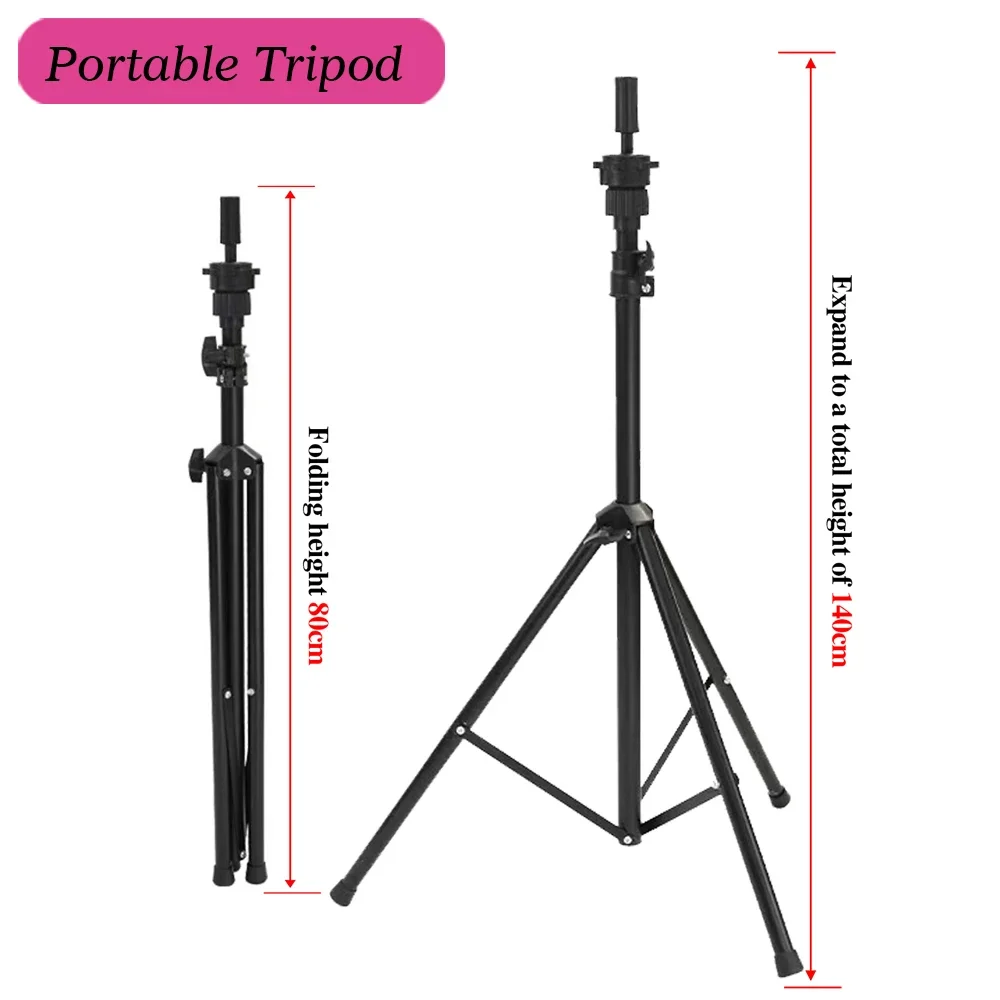 Nunify المعرضة رئيس شعر مستعار حامل الوردي 22 "قماش رئيس 21-25" شعر مستعار رئيس حامل قابل للتعديل حامل ثلاثي القوائم الباروكات صنع أدوات العرض #6