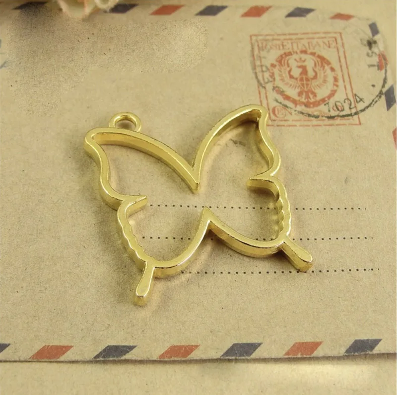 REGELIN 5 pcs/lot Cat moon swan shape Metal Frame Pendant Gold Charm Bezel Setting Cabochon Setting UV Resin Epoxy Resin Charm