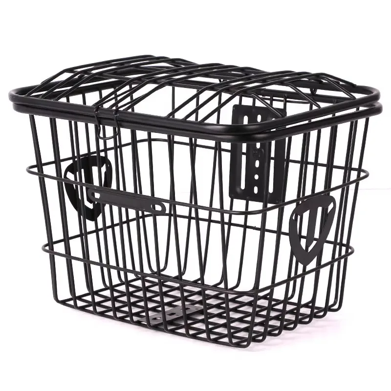 

E-bike Rear Basket Metal Storage Basket Pet Car Front Pocket with Bicycle