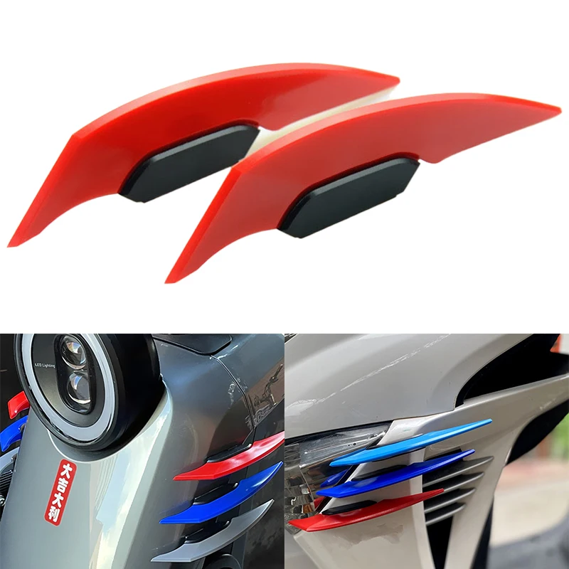 

Fit For Motorbike Electric Bikes Universal Accessories Motorcycle Winglet Aerodynamic Spoiler Decorate ABS Dynamic Wing Stickers