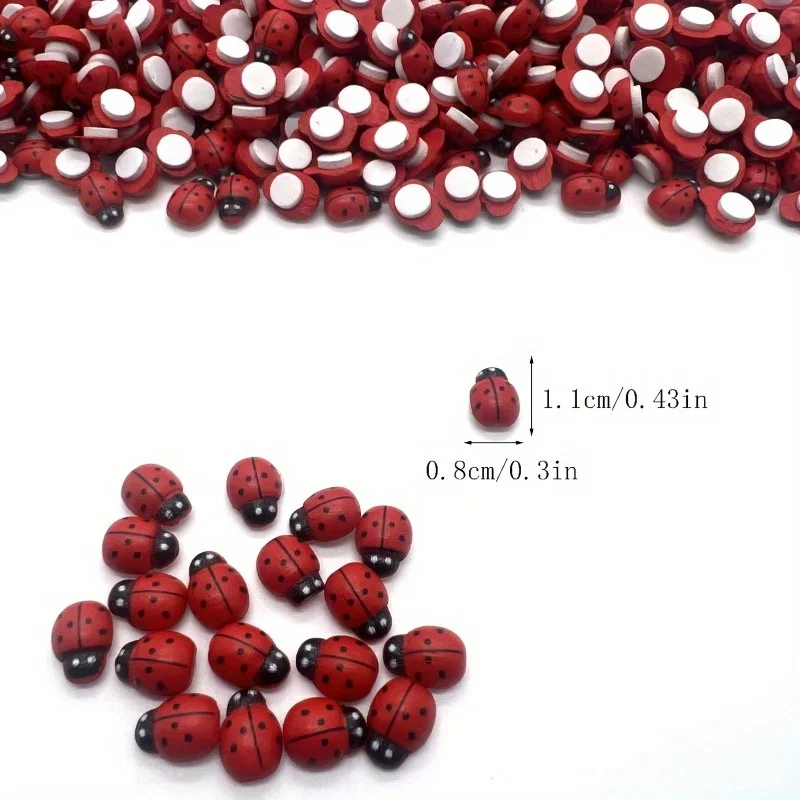 

80Pcs Mini Red Ladybug Stickers Reusable Self-adhesive Plastic Decals DIY Craft Card Party Room Decor