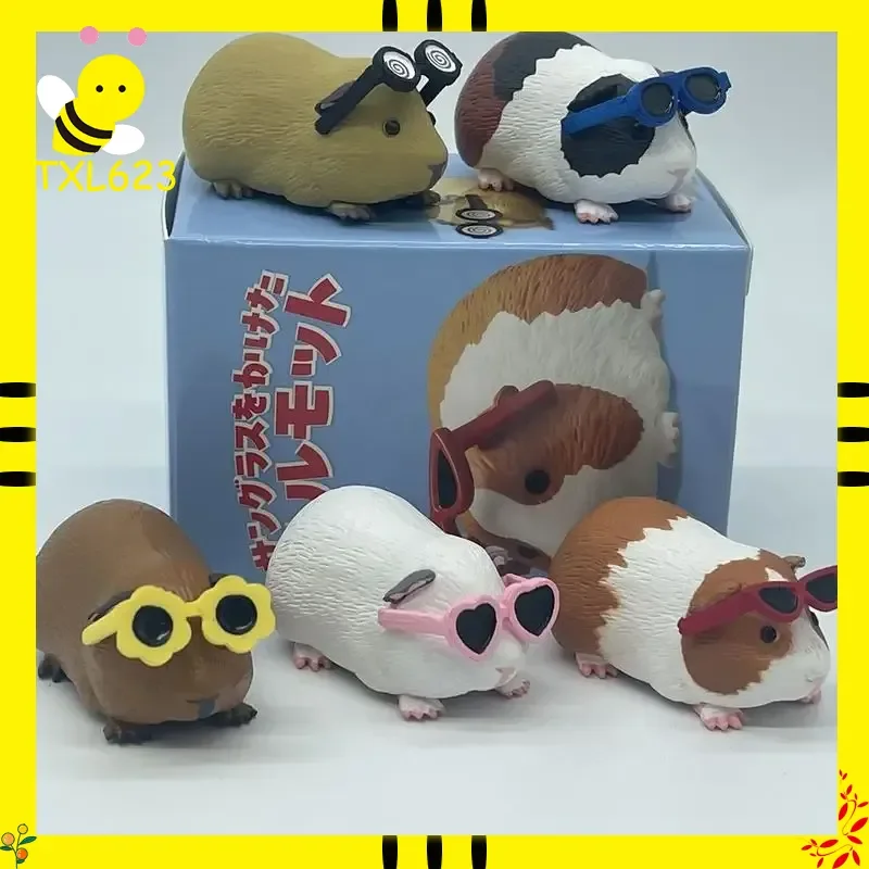 

Милая мини-морская свинка с солнцезащитными очками, слепая коробка, аниме, экшн-фигурка, кавайная модель персонажа из мультфильма, коллекция игрушек, подарок на день рождения