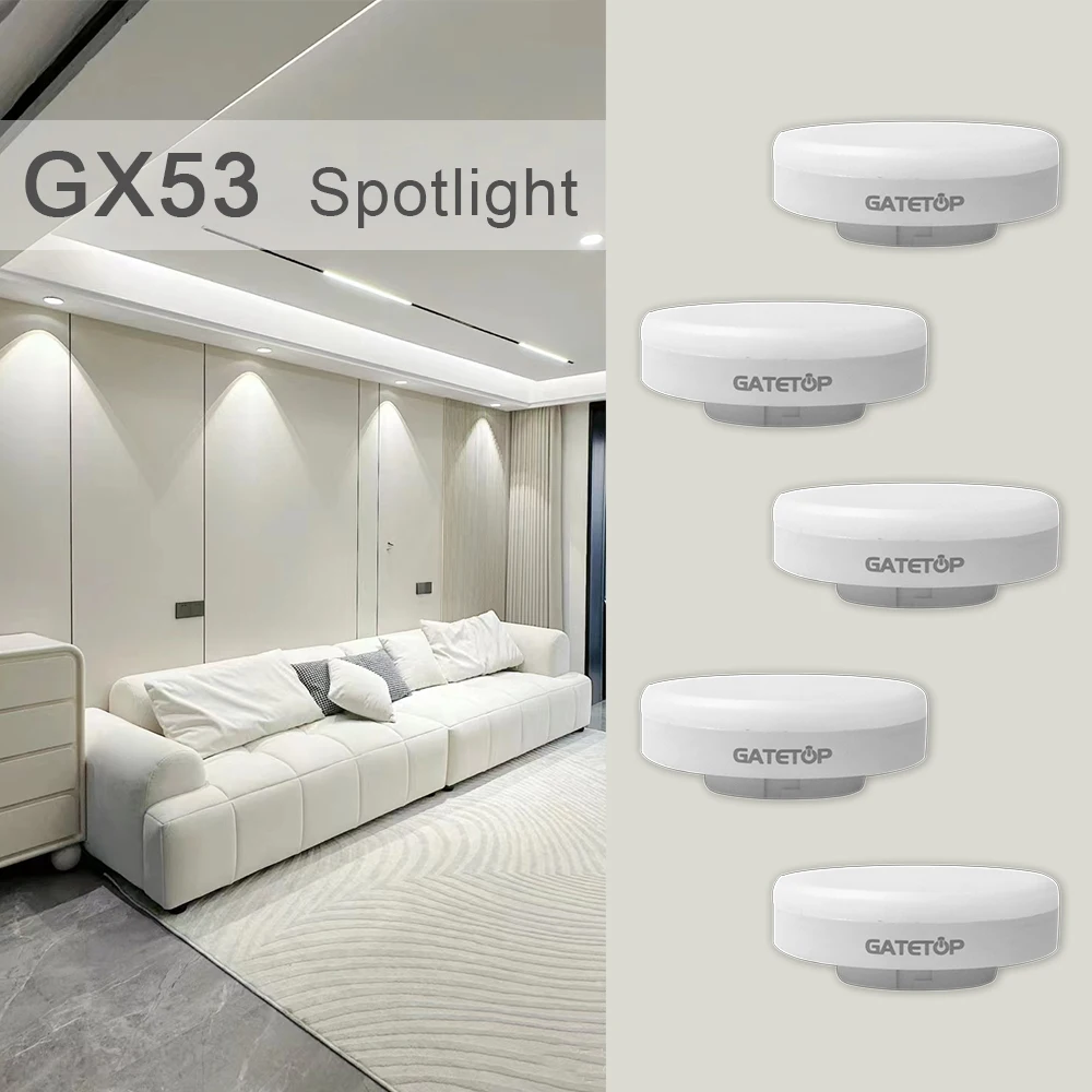 

GX53 LED Cabinet Spotlight AC85-265V 5W-15W High Lumen No Flicker Warm/day/cold White Light for Kitchen Office Lighting