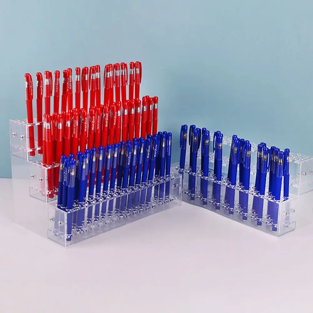 

1/2/3/4 Layer Mark Pen Holder Transparent Ladder Type Stationery Display Shelf Space-Saving Acrylic Makeup Brush Holder