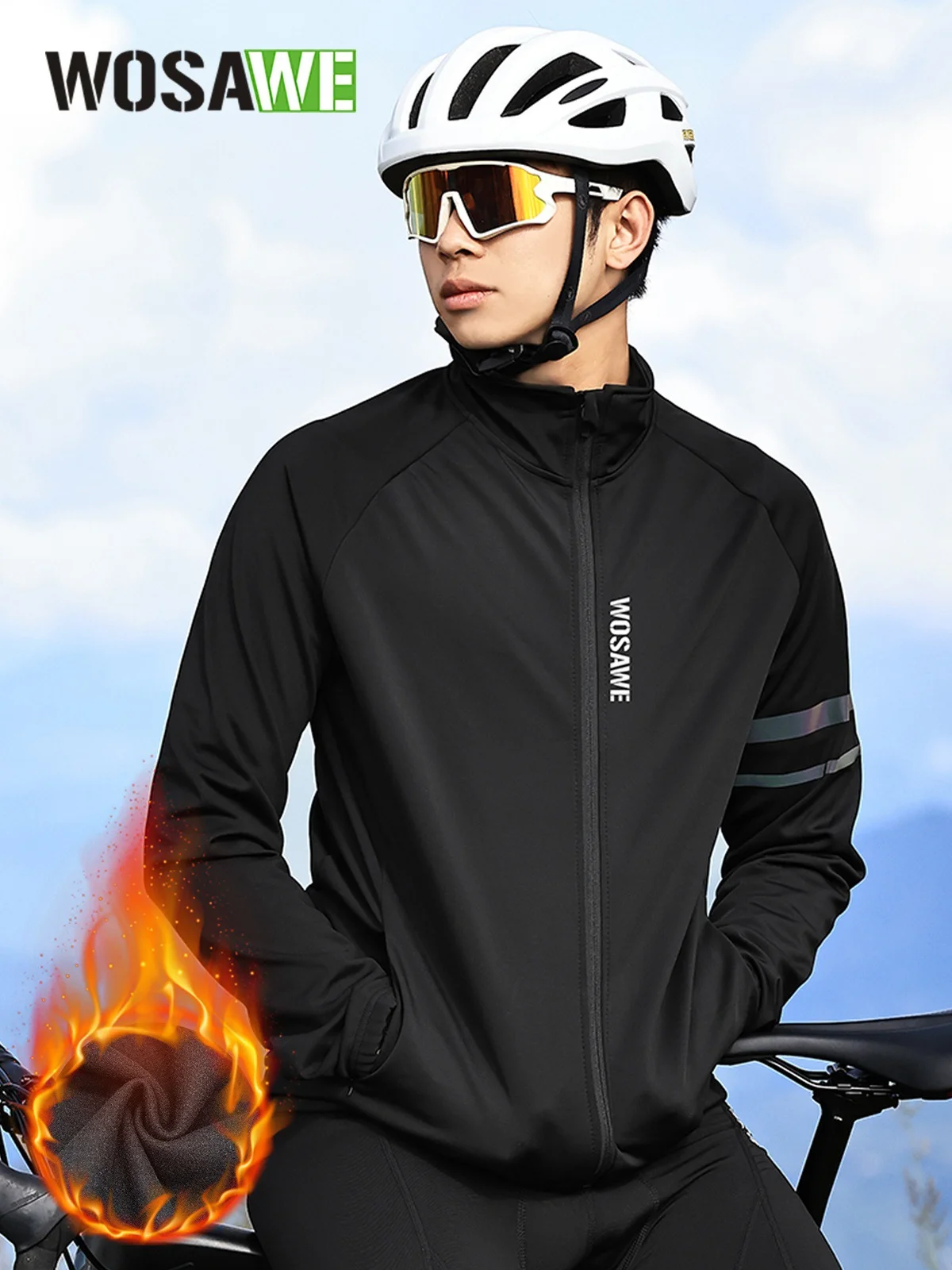 

WOSAWE Men Cycling Jerseys White Long Sleeves Autumn Cycling Clothing MTB Pro Team Bike Shirts Bicycle Clothes Ciclismo Hombre