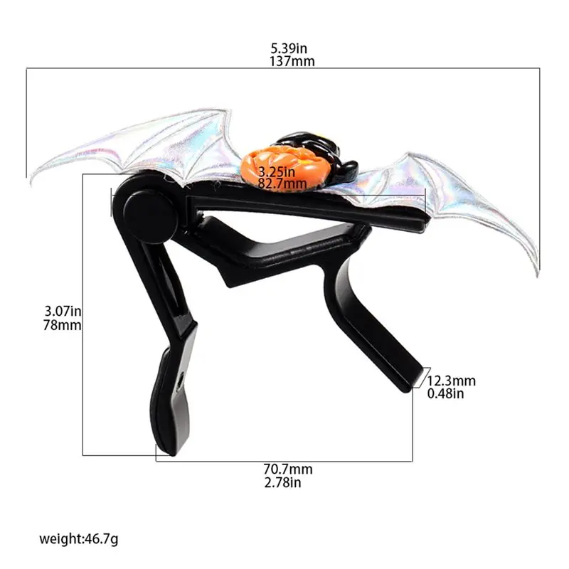 A74K-гитара каподастр для акустической электрогитары Хэллоуин летучая мышь гитарный каподастр милый дизайн летучей мыши в виде тыквы