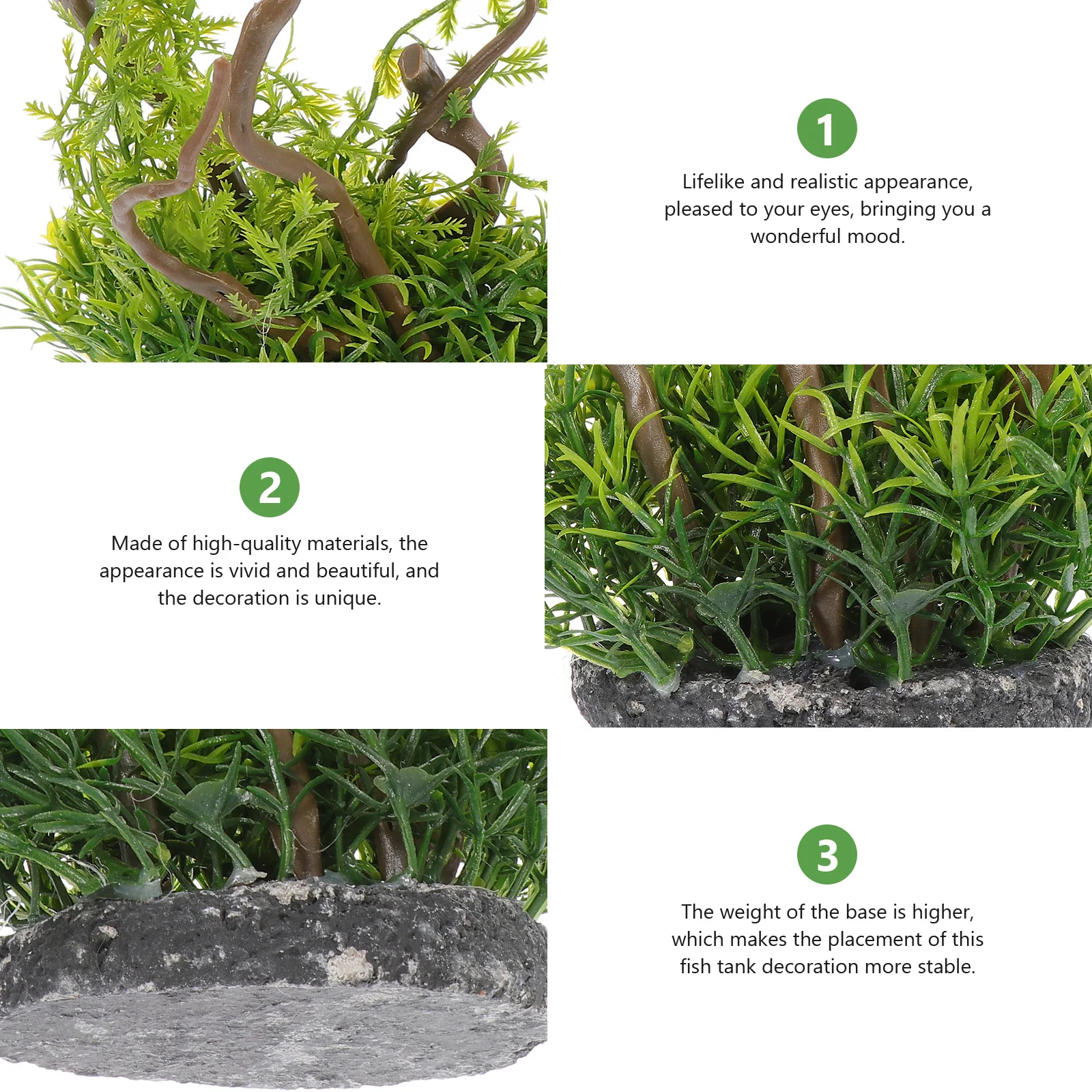 

1Pcs Realistic Aquarium Plant Decor Fine Details Fish Tank Ornament Safe for All Fish Types Artificial Plant