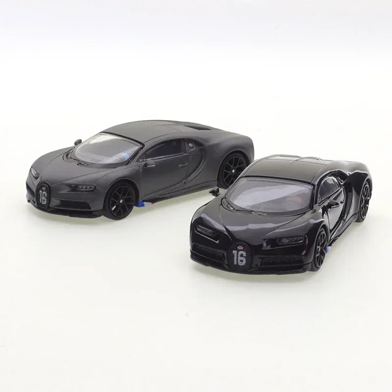 JKM 1/64 Bugatti Automotive Chiron Shiny Black Matte Gray Cars Alloy Diecast Model Car Toy Collection Gift