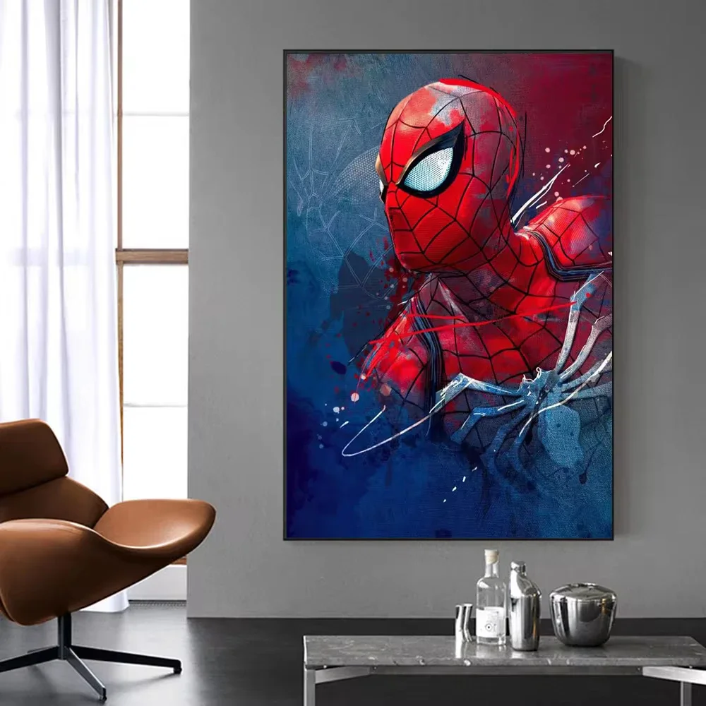 Modern Marvel Movie Watercolor SpiderMan Superhero Canvas Posters Home Wall Art Painting Print Picture Room Decor Murals - view 4
