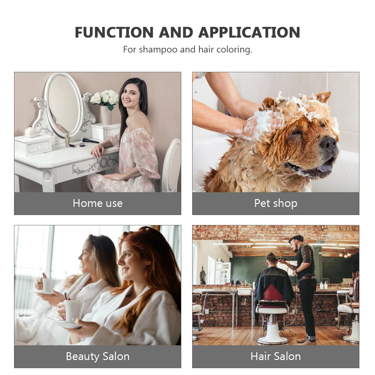 

4pcs Shampoo Bottle For Hair Coloring Refillable Plastic Container Salon Use Squeeze Bottle Dye Conditioner Scalp Treatment Wash