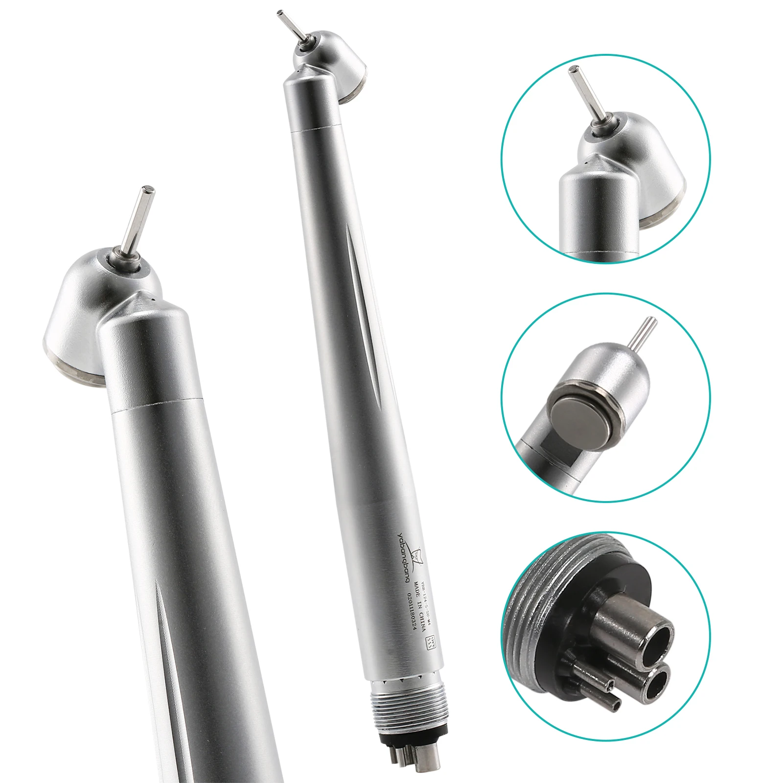 YABANGBANG 45 Degrees Nose Head 4 Hole Single Water Spring Dental High Speed Handpiece Cartridges Push Button WCA4 Fit KAVO